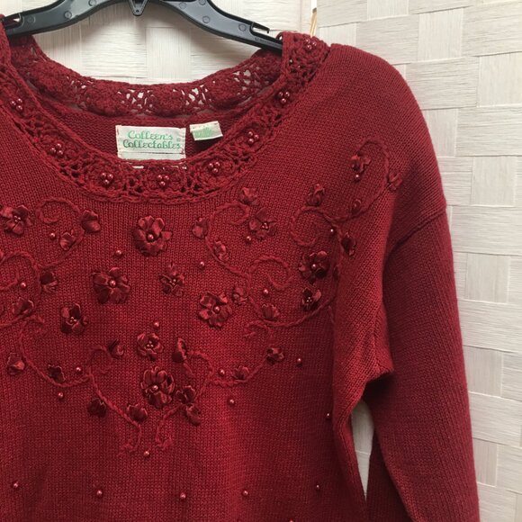 Vintage Colleen's Collectibles red sweater size medium - Picture 11 of 12